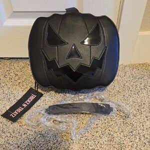 Dolls Kill Black Pumpkin Jack-o-lantern Crossbody Bag